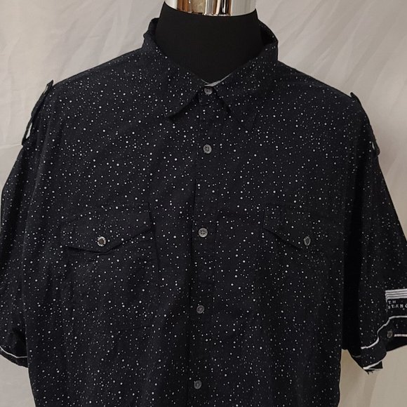 Truth Substance Common Sense Mens 4X Black Polka Dot Short Sleeve Shirt - Picture 3 of 12
